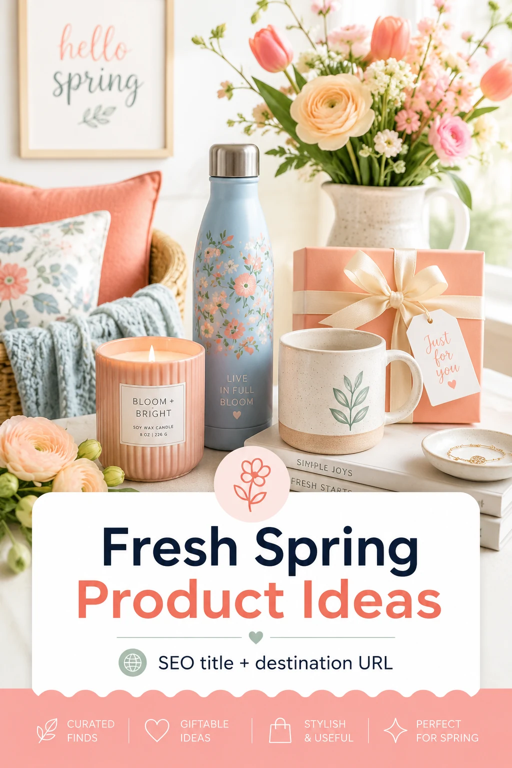 Sample Pinterest pin for fresh spring product ideas