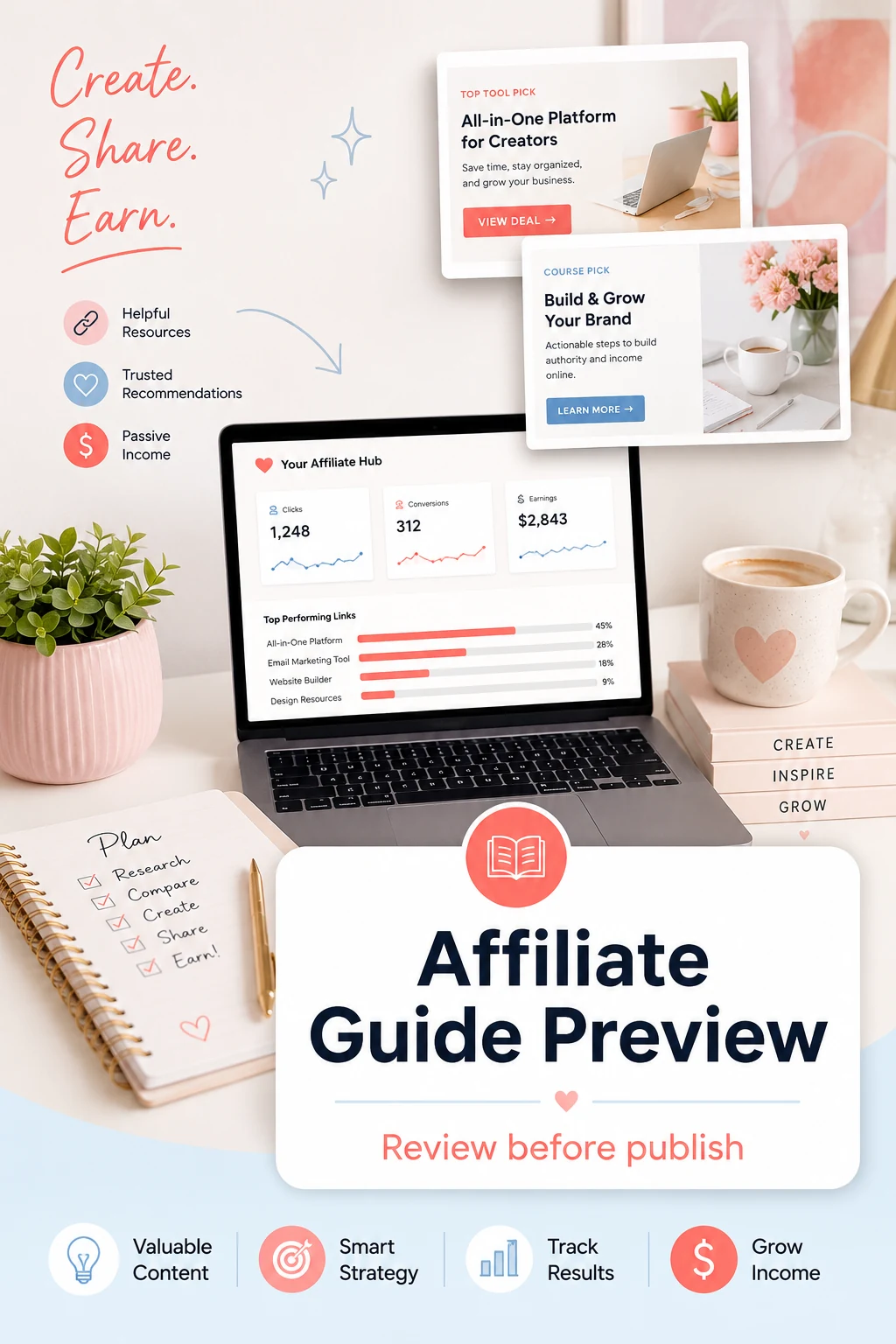 Sample Pinterest pin for an affiliate guide preview